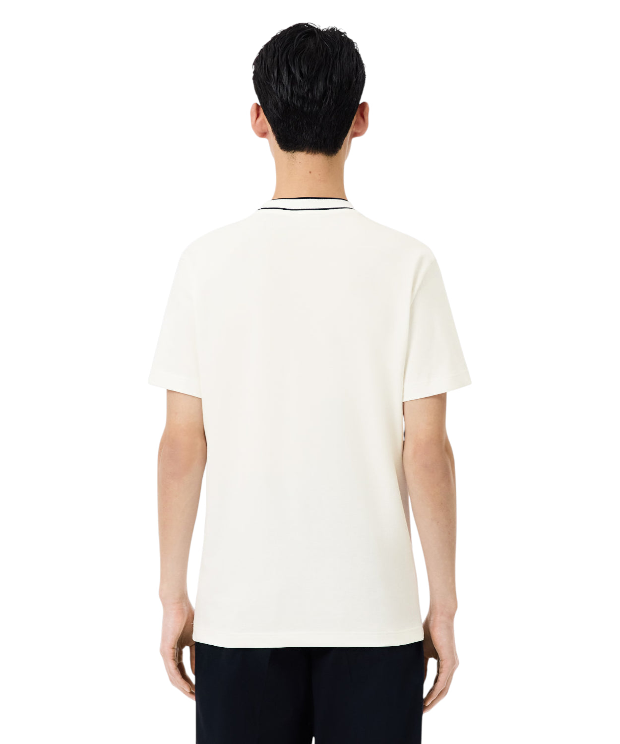 T-shirt Lacoste Piqué elasticizzato con colletto a righe