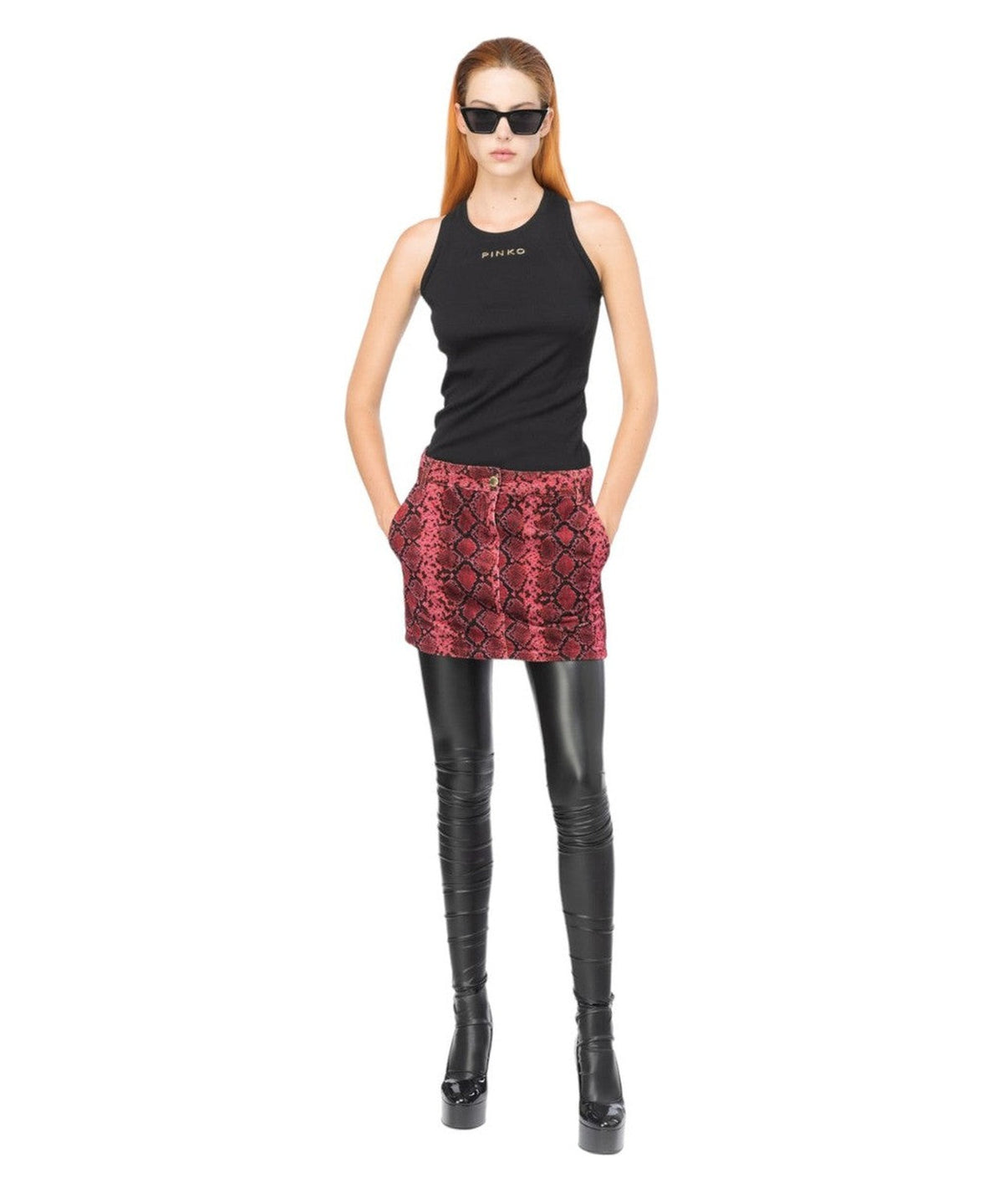 Canottiera a costine Distinto-Pinko-Top-Vittorio Citro Boutique
