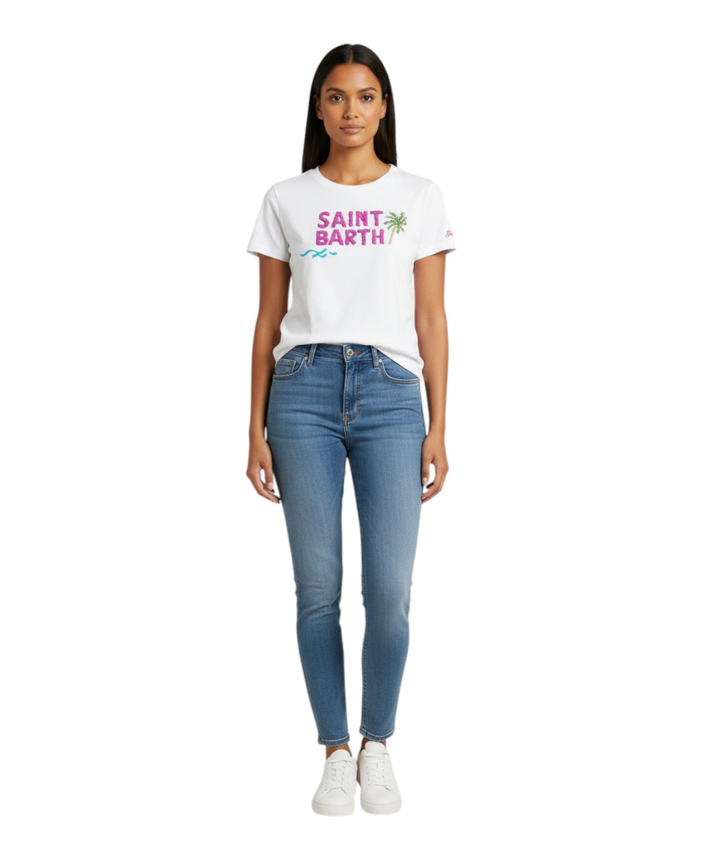 T-shirt Emilie MC2 Saint Barth avec broderie logo