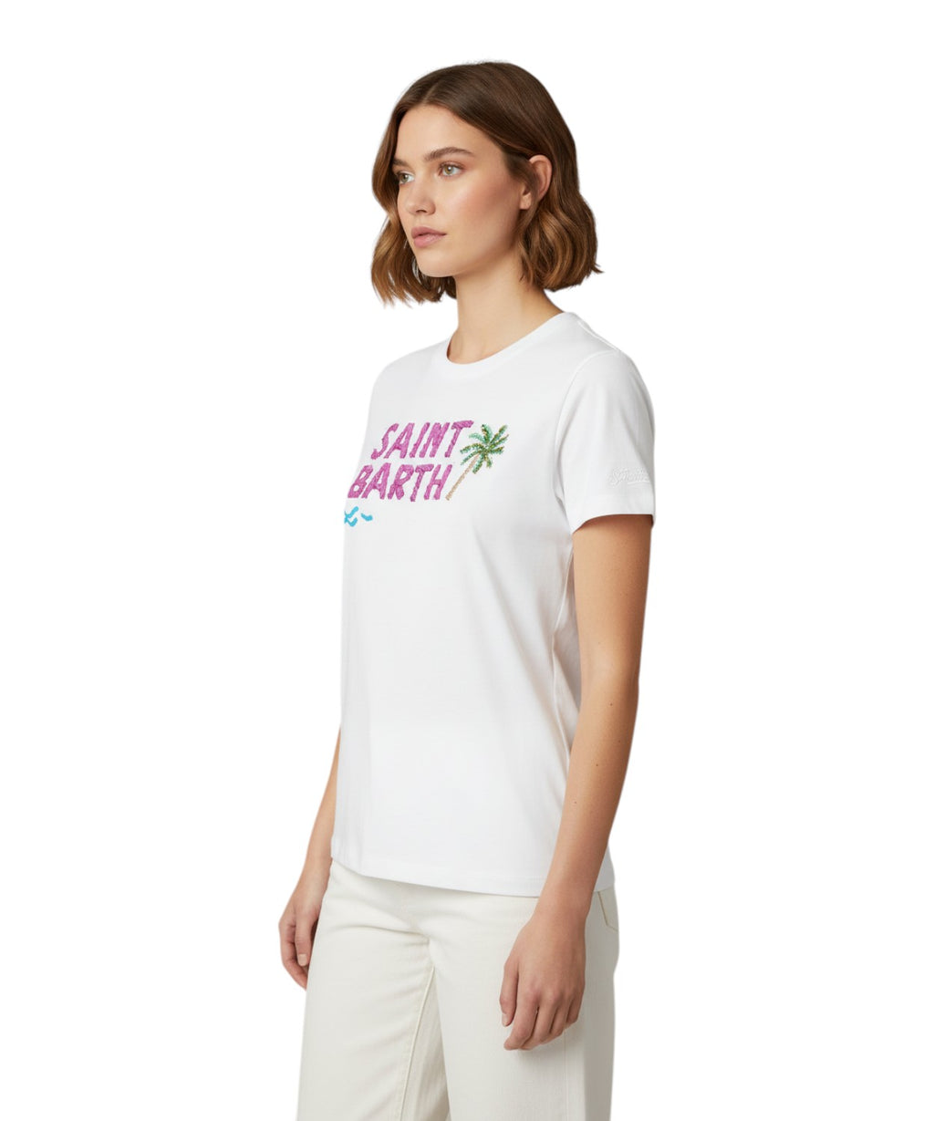 T-shirt Emilie MC2 Saint Barth avec broderie logo