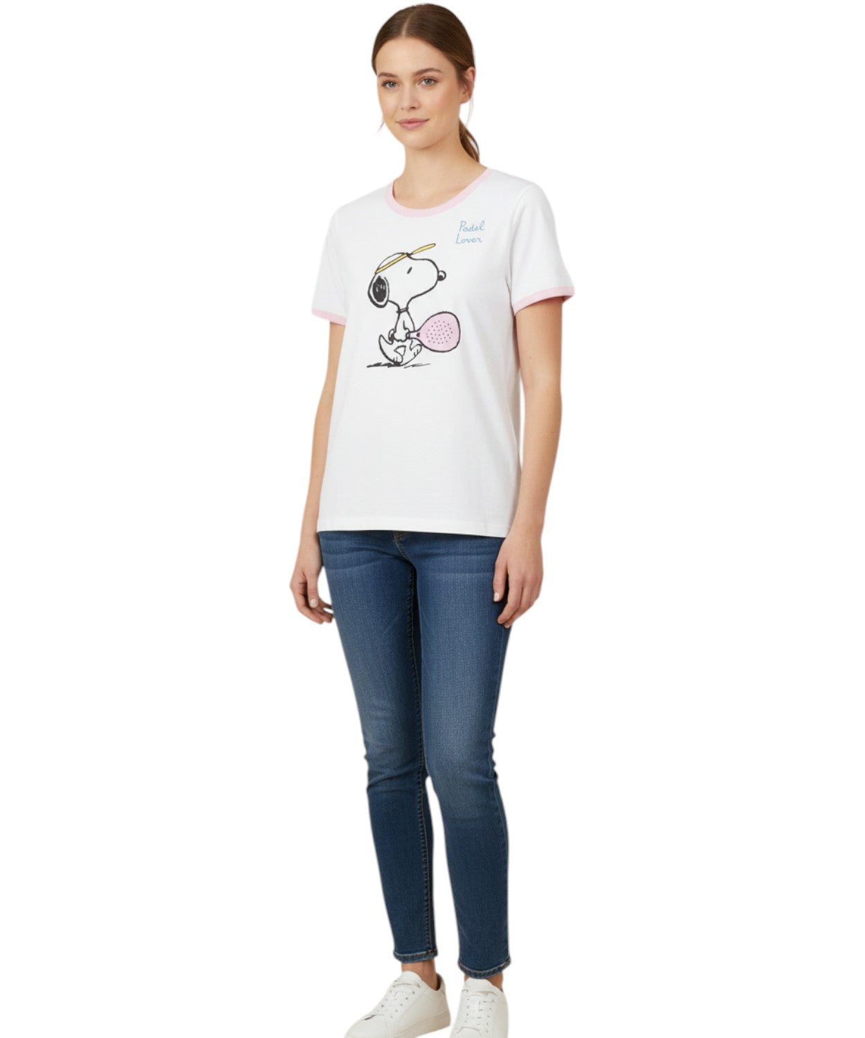 T-shirt Emilie MC2 Saint Barth avec broderie Snoopy Padel
