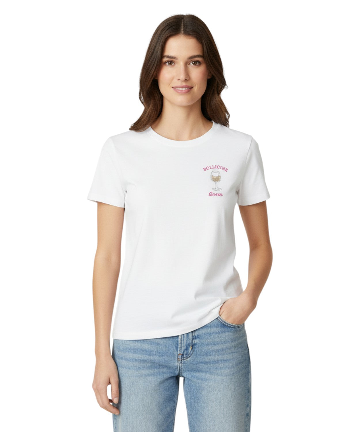 T-shirt Emilie MC2 Saint Barth avec broderie strass