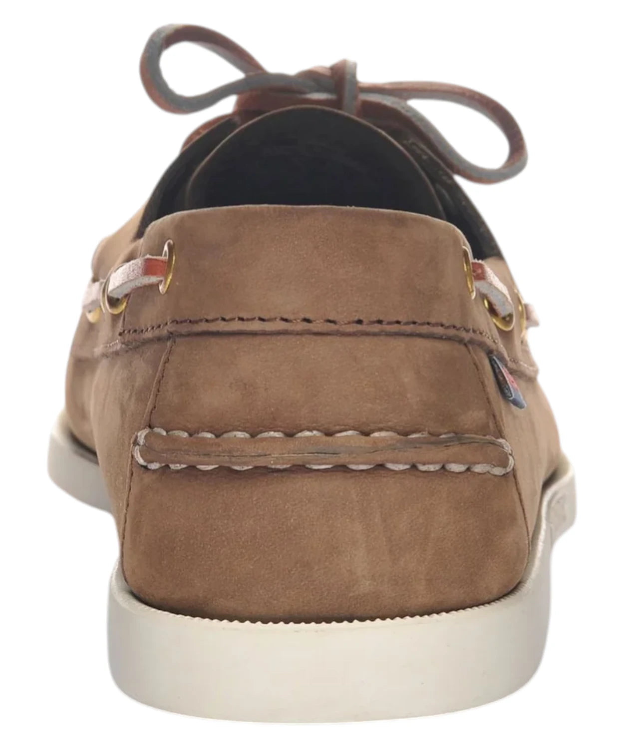 Sebago Docksides Portland Mocassini Barca Uomo in Nabuk Brown DK-Yellow Gold
