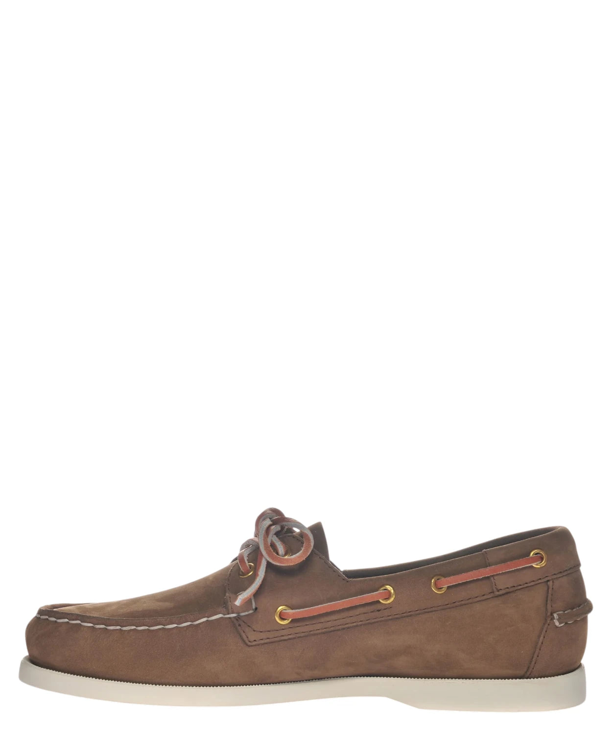Sebago Docksides Portland Mocassini Barca Uomo in Nabuk Brown DK-Yellow Gold