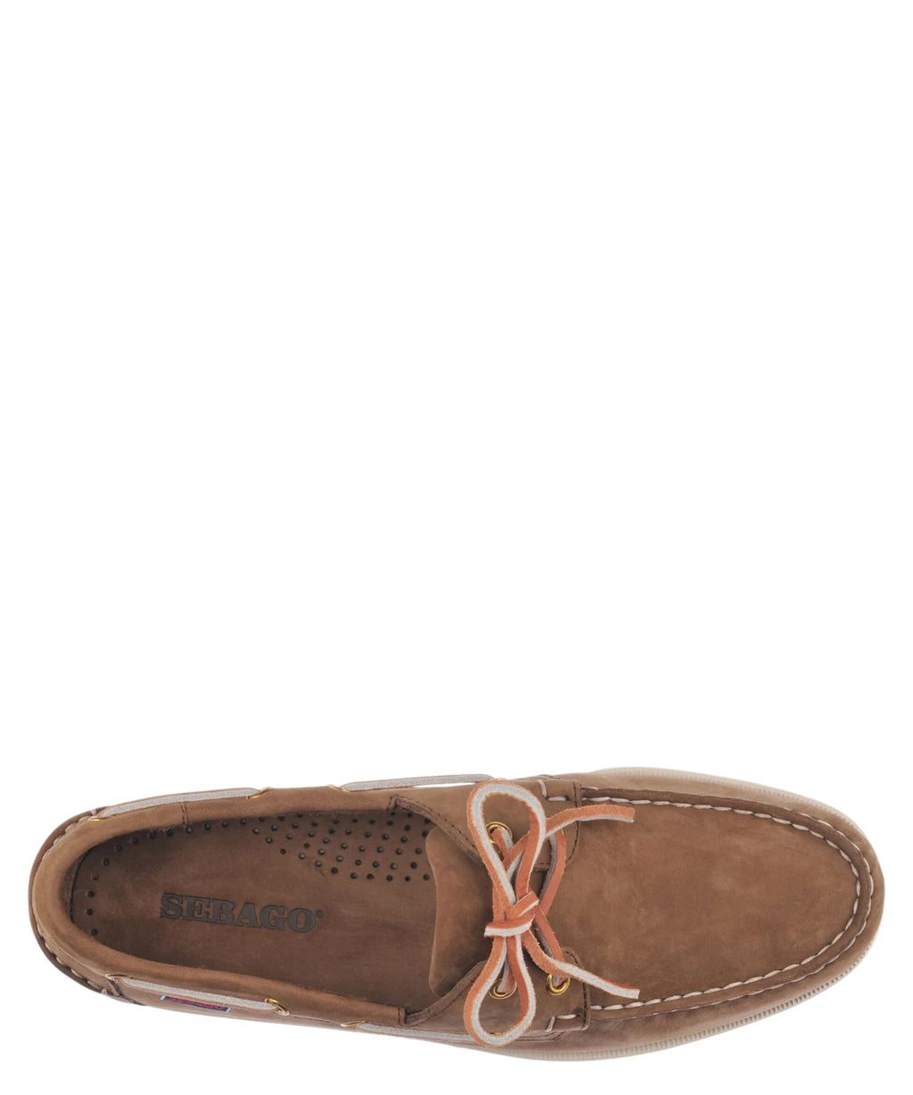Sebago Docksides Portland Mocassins bateau homme en nubuck marron DK-jaune or