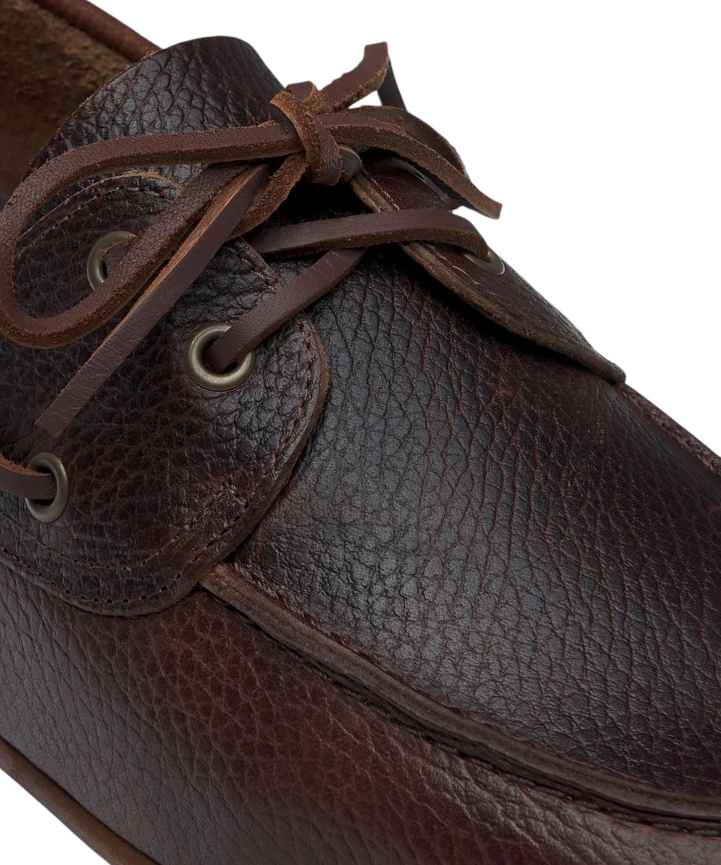 Sebago Owen Tumbled Chaussures de Bateau Homme en Cuir Martelé Marron