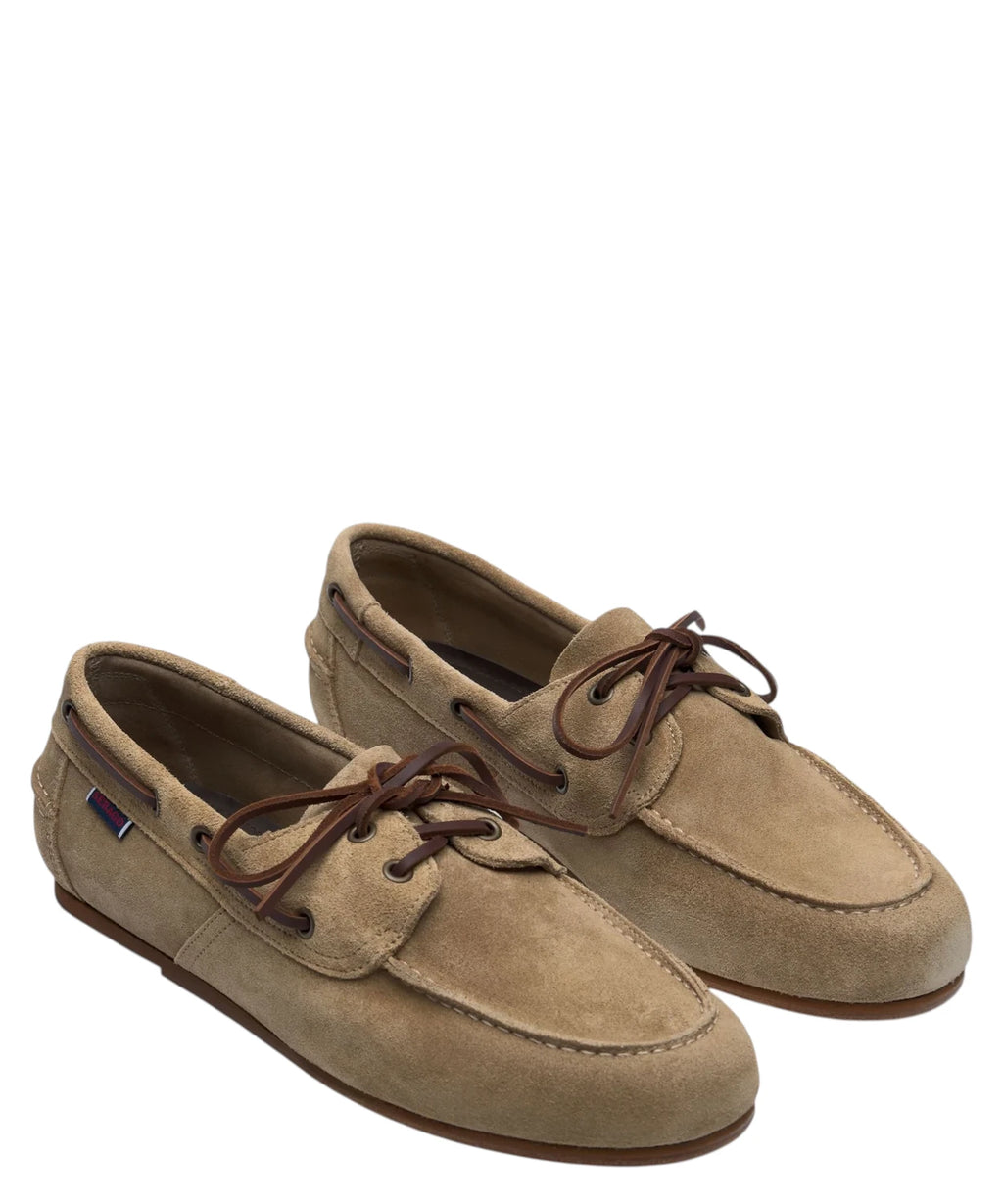 Sebago Owen Chaussures bateau homme en daim beige Taffy