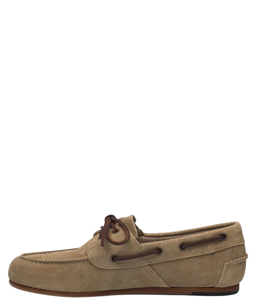 Sebago Owen Chaussures bateau homme en daim beige Taffy