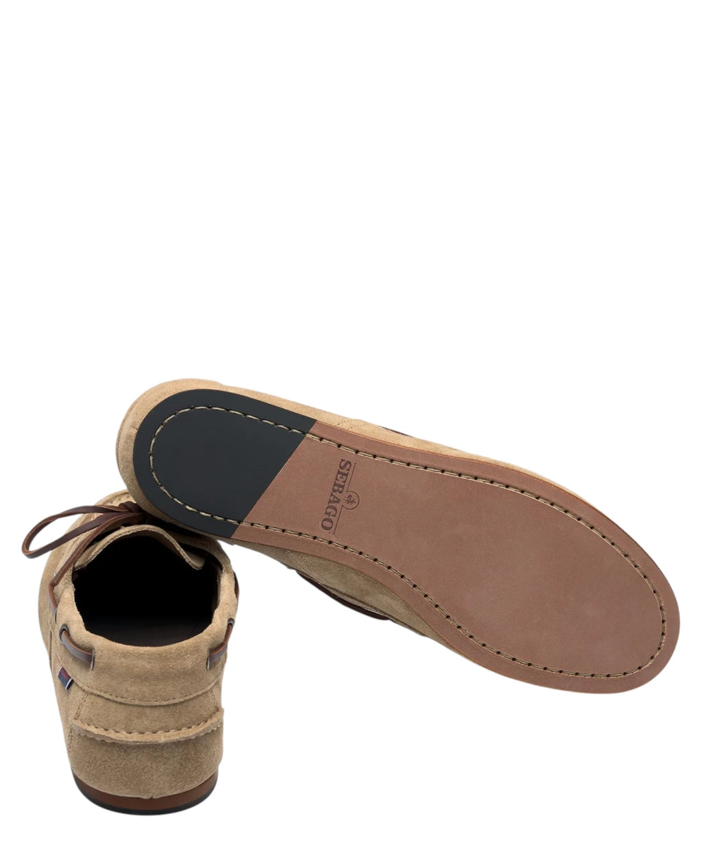 Sebago Owen Chaussures bateau homme en daim beige Taffy