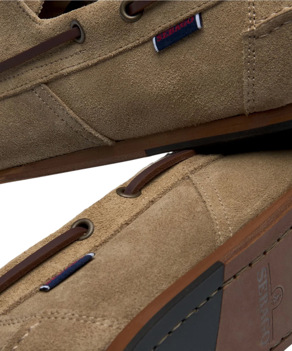 Sebago Owen Chaussures bateau homme en daim beige Taffy