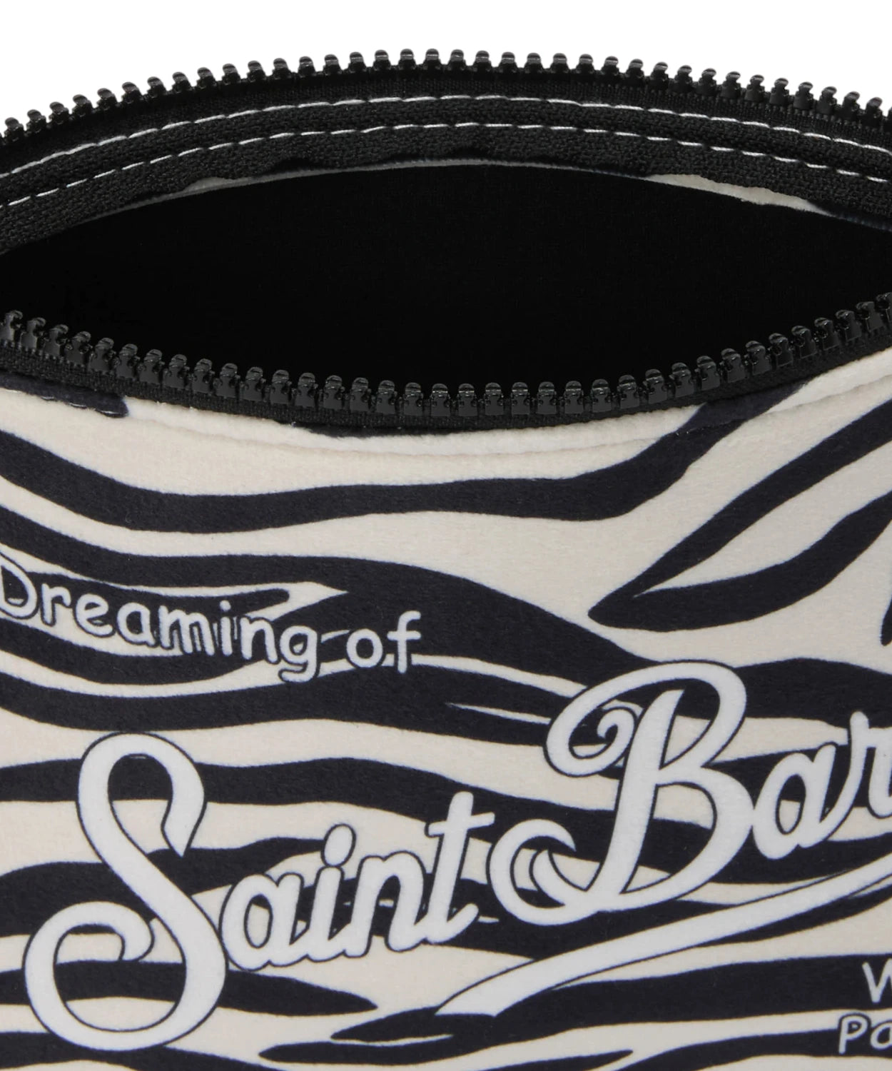 Pochette Aline effetto lana con stampa zebrata – passante da polso-Mc2 Saint Barth-Pochette-Vittorio Citro Boutique