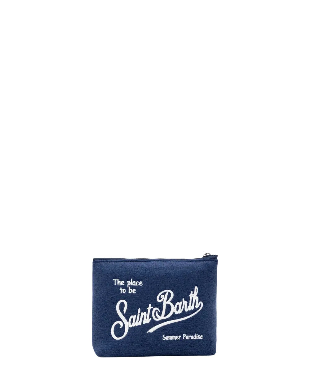 Pochette Aline in Spugna con Ricamo "Sapore di Mare"-Pochette-Mc2 Saint Barth-Vittorio Citro Boutique