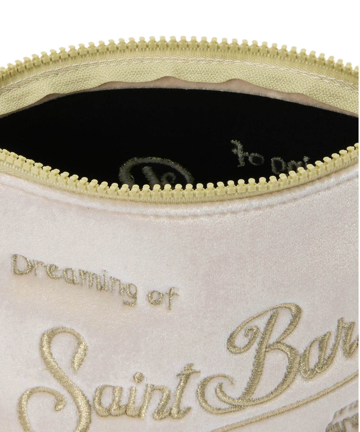 Pochette Aline Velvet in velluto bianco con strass – passante da polso-Mc2 Saint Barth-Pochette-Vittorio Citro Boutique