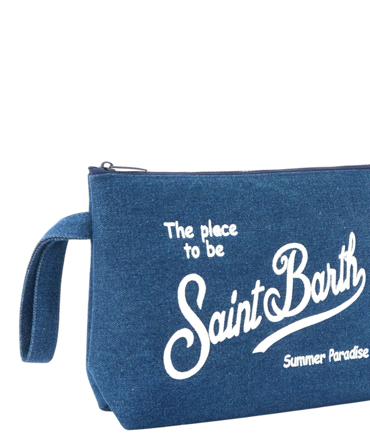Pochette Aline MC2 Saint Barth en denim avec logo