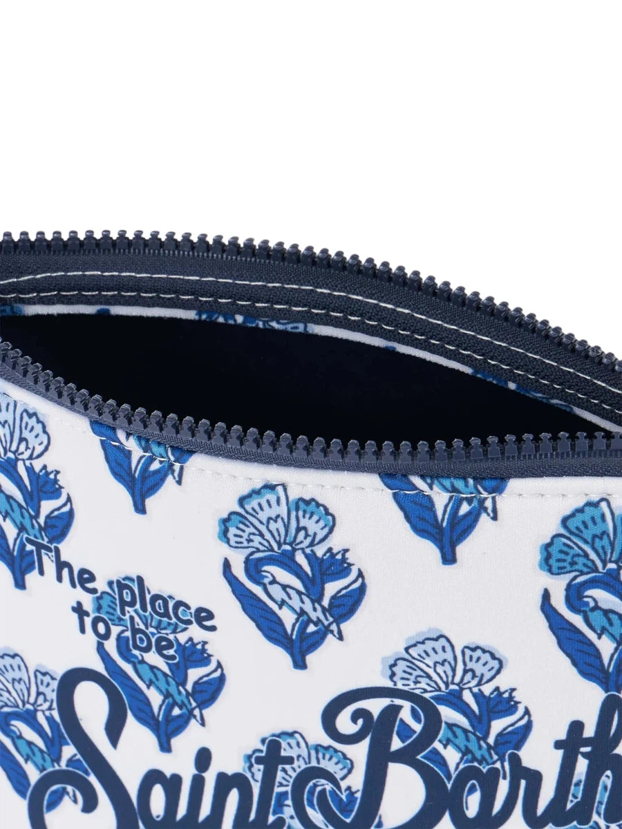 Pochette in scuba fiori indaco Aline-Mc2 Saint Barth-Pochette-Vittorio Citro Boutique