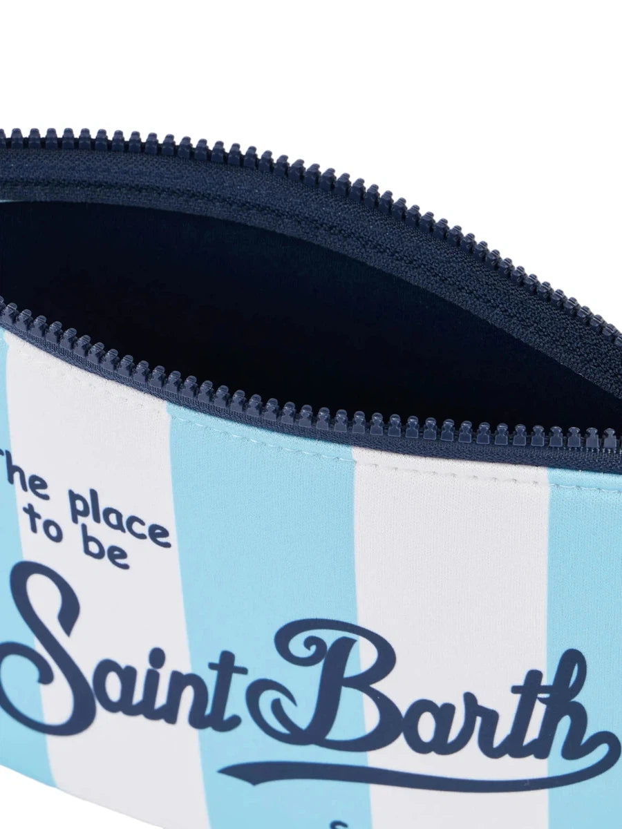 Pochette Aline in scuba a righe azzurre-Mc2 Saint Barth-Pochette-Vittorio Citro Boutique