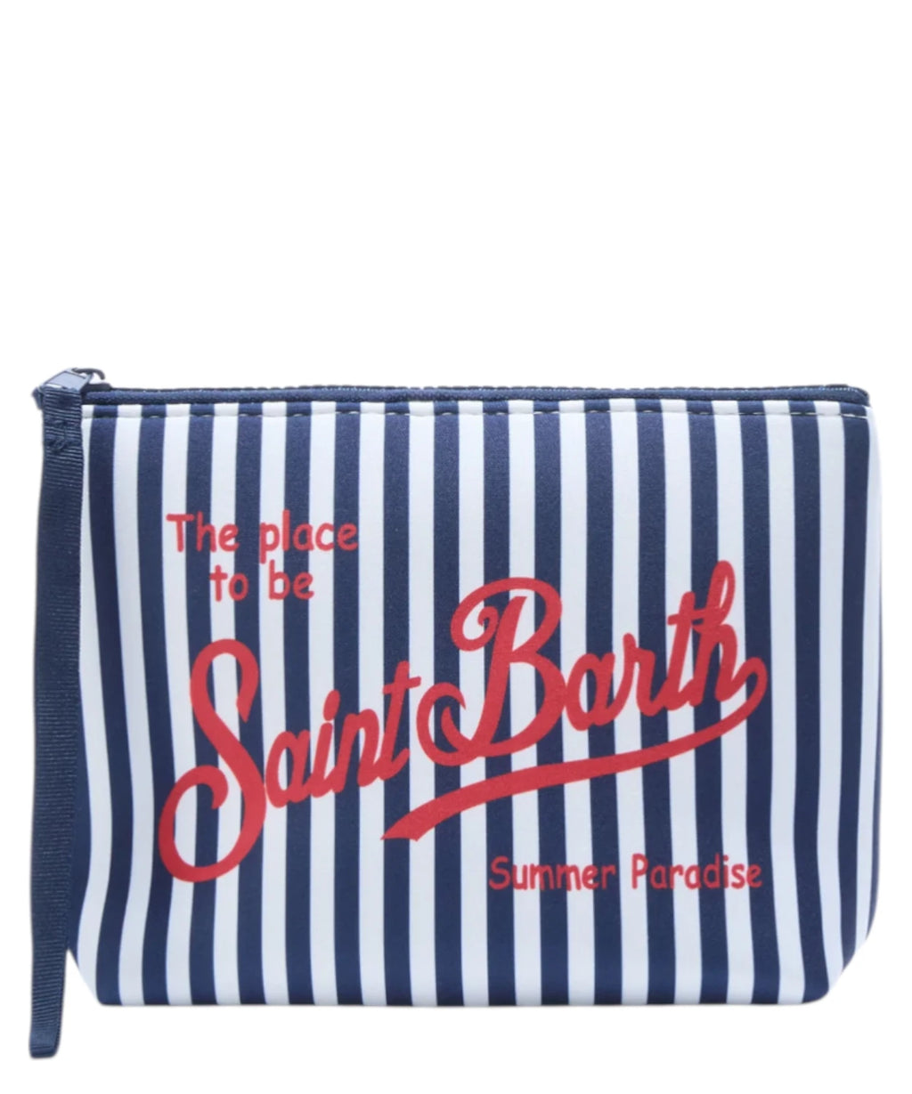 Pochette Aline Rayures MC2 Saint Barth avec logo