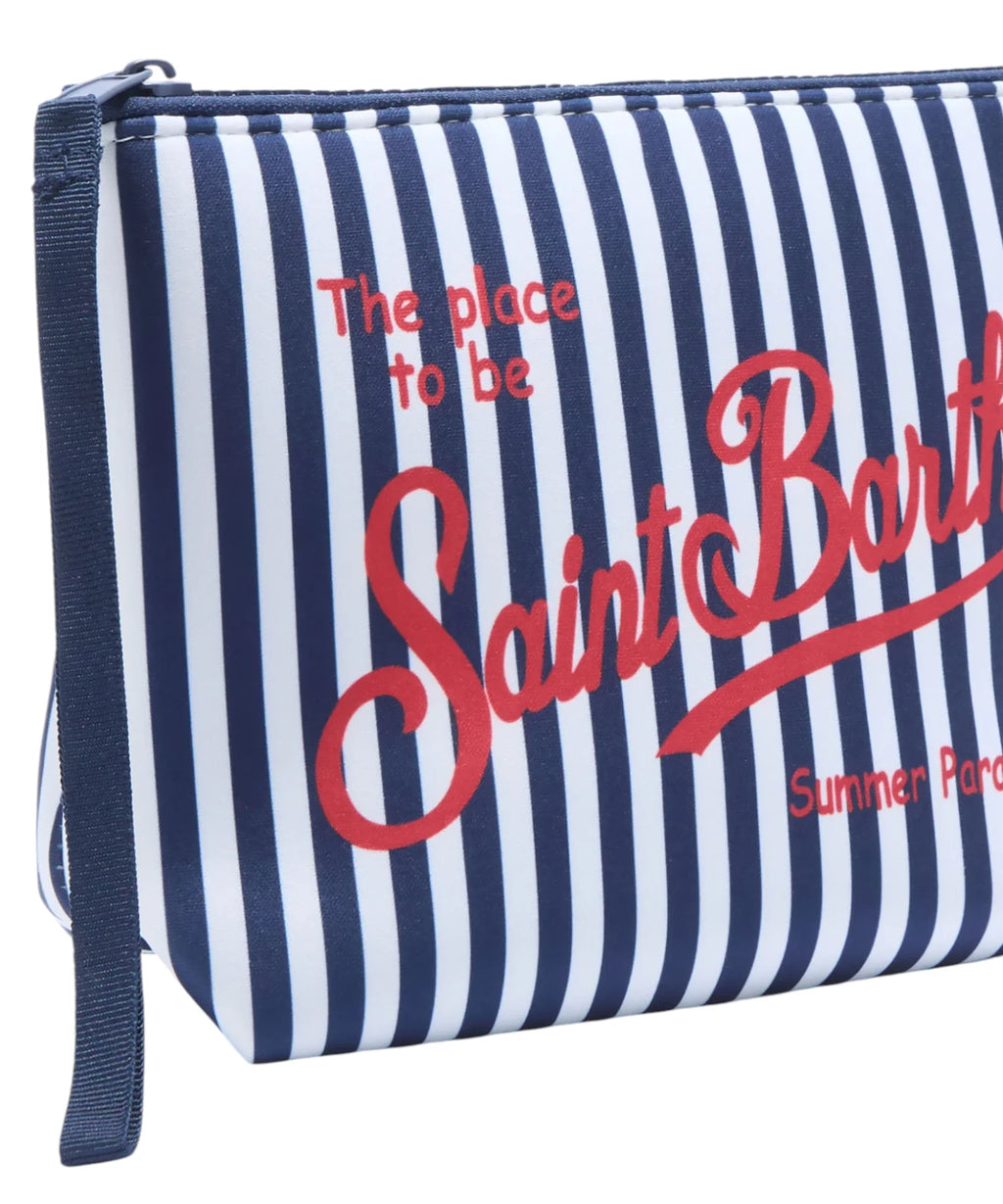 Pochette Aline Rayures MC2 Saint Barth avec logo