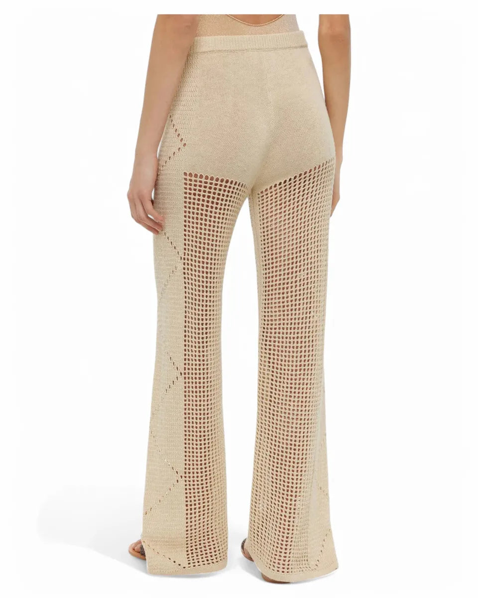 Pantaloni Flare Alva in Maglia Crochet-Mc2 Saint Barth-Pantaloni-Vittorio Citro Boutique