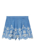 Shorts MC2 Saint Barth en denim Sangallo avec broderie florale