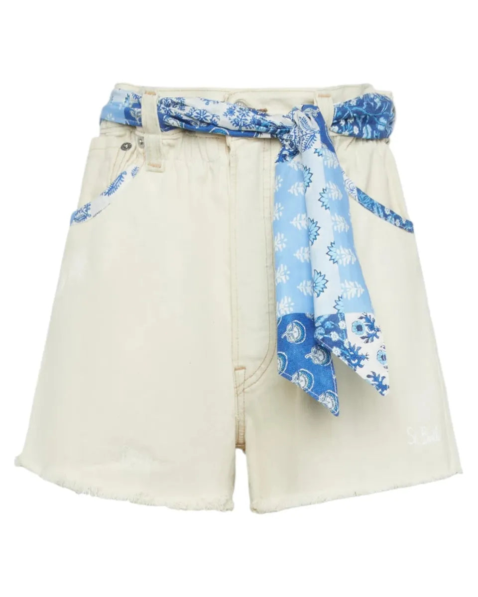 Shorts Arizona in Denim Upcycled con Patch Floreale-Mc2 Saint Barth-Shorts-Vittorio Citro Boutique