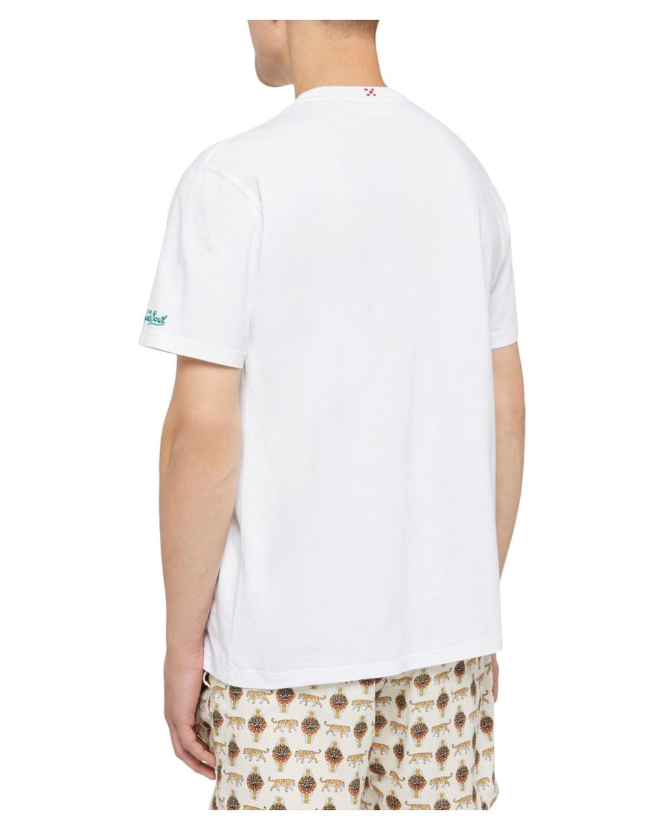 T-shirt Austin in Cotone Bianco con Ricamo Golden Power-Mc2 Saint Barth-T-shirt-Vittorio Citro Boutique