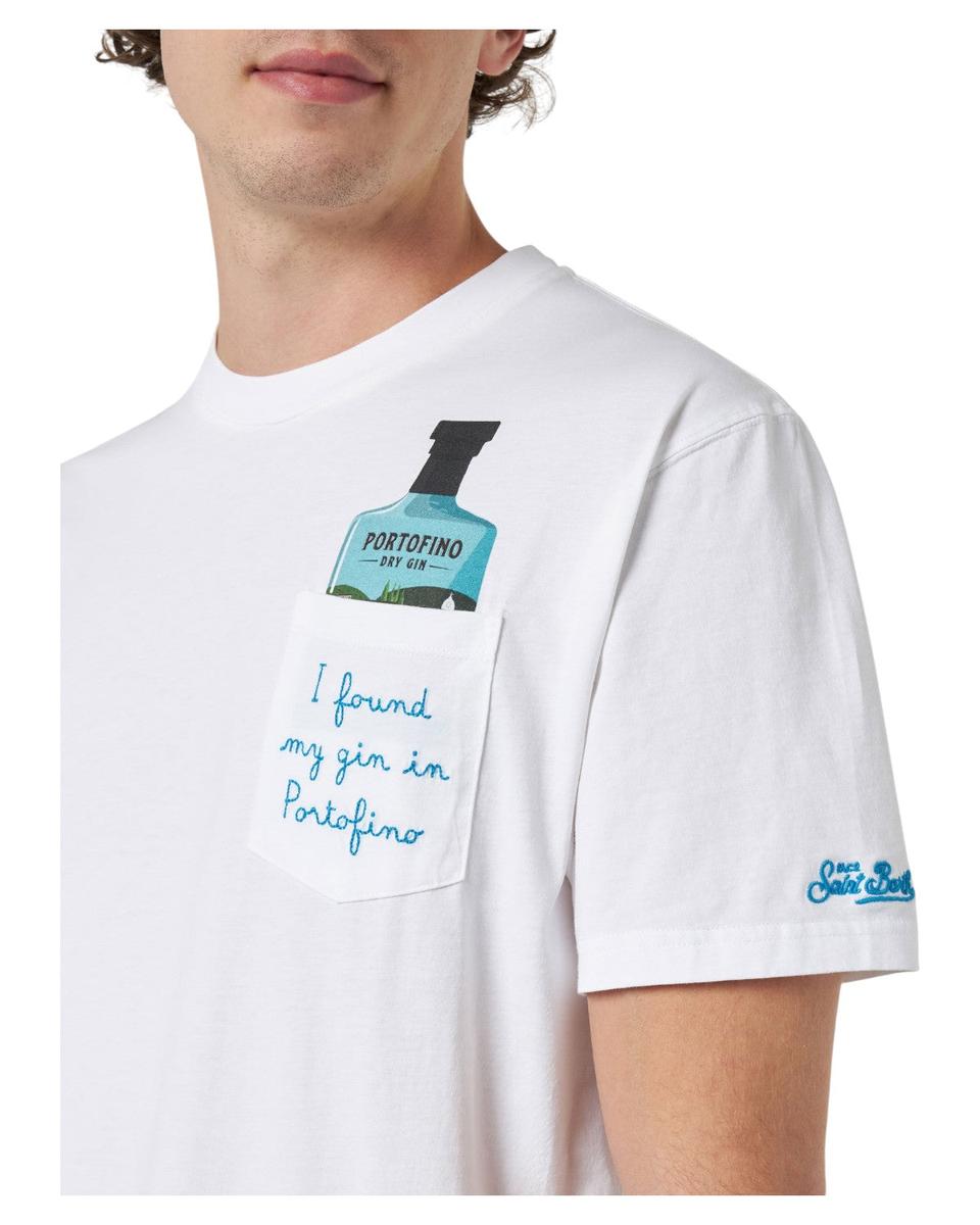 T-shirt Uomo in Cotone Austin con Ricamo Portofino Gin-Mc2 Saint Barth-T-shirt-Vittorio Citro Boutique