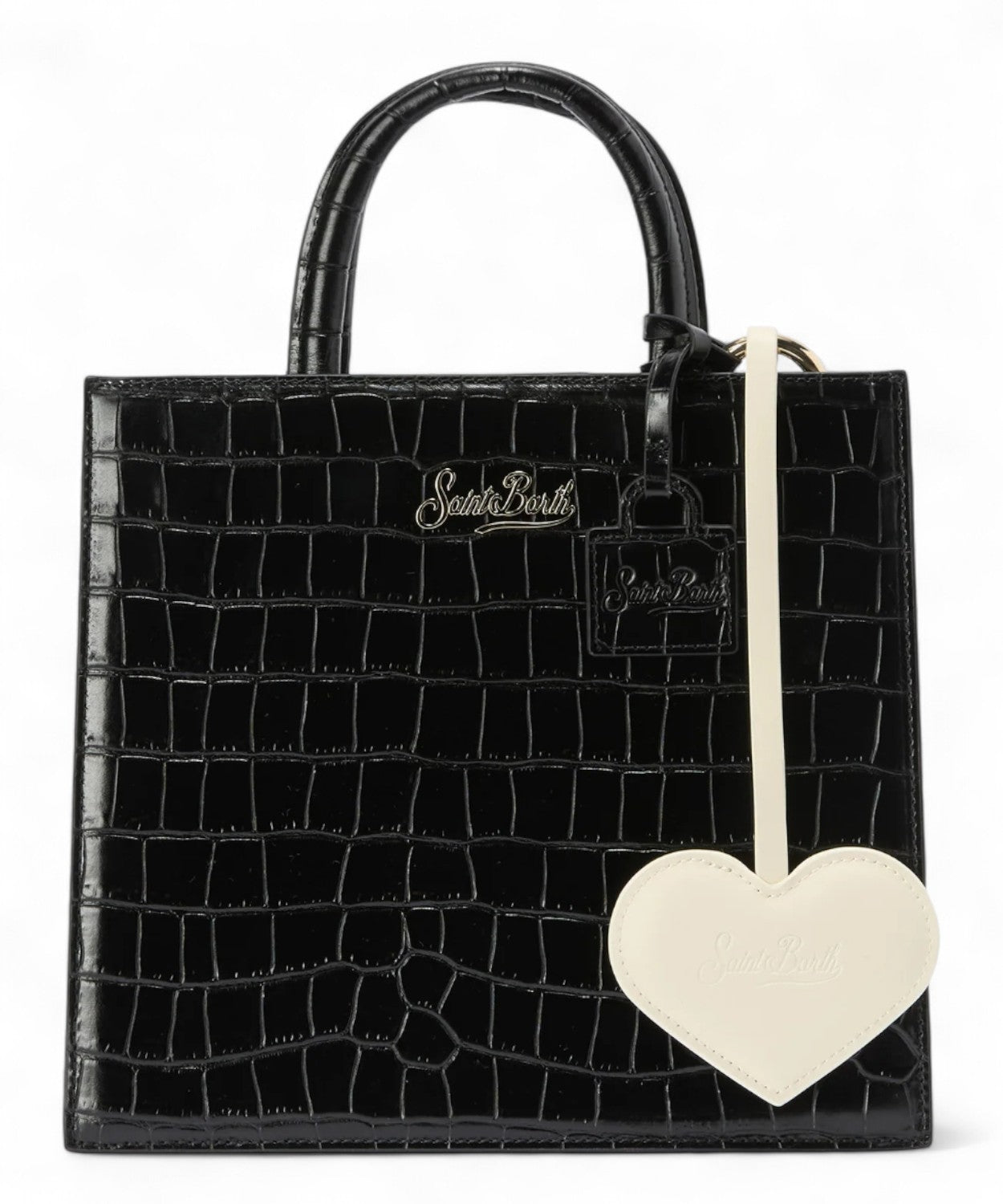 Bag Charm a cuore in pelle con logo-Mc2 Saint Barth-Portachiavi-Vittorio Citro Boutique