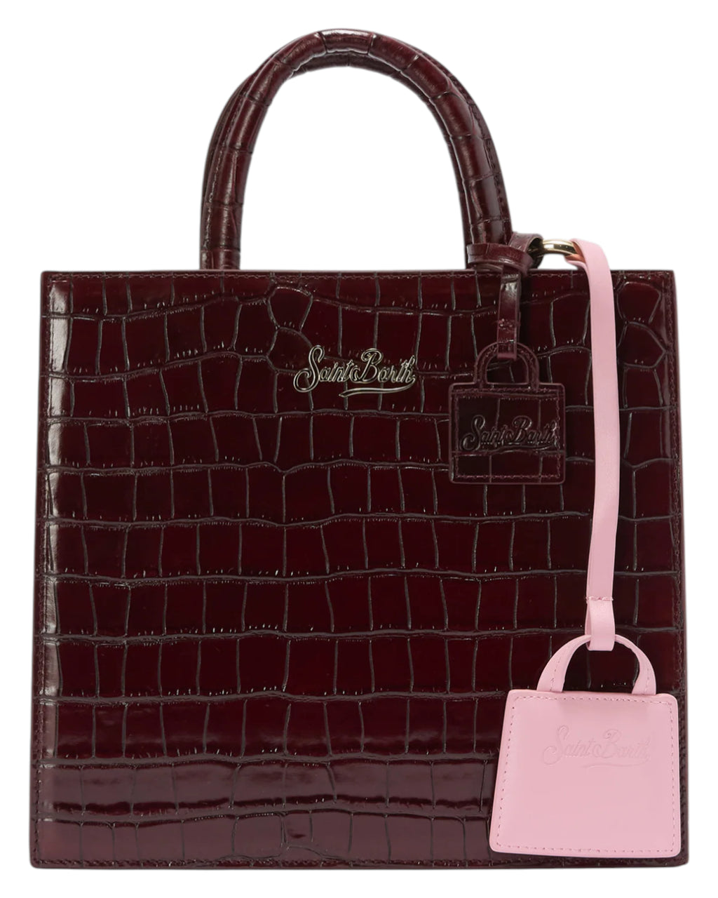 Porte-clés en cuir rose de MC2 Saint Barth