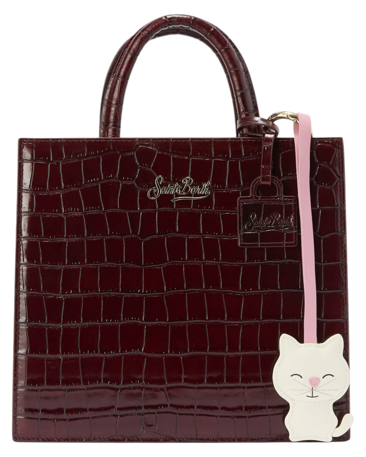Charm de sac Gatto en cuir blanc pour sacs et accessoires