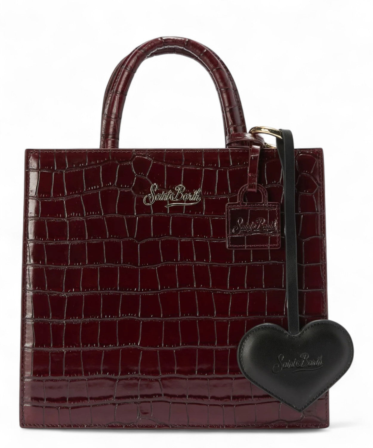 Bag Charm a cuore in pelle con logo-Mc2 Saint Barth-Portachiavi-Vittorio Citro Boutique