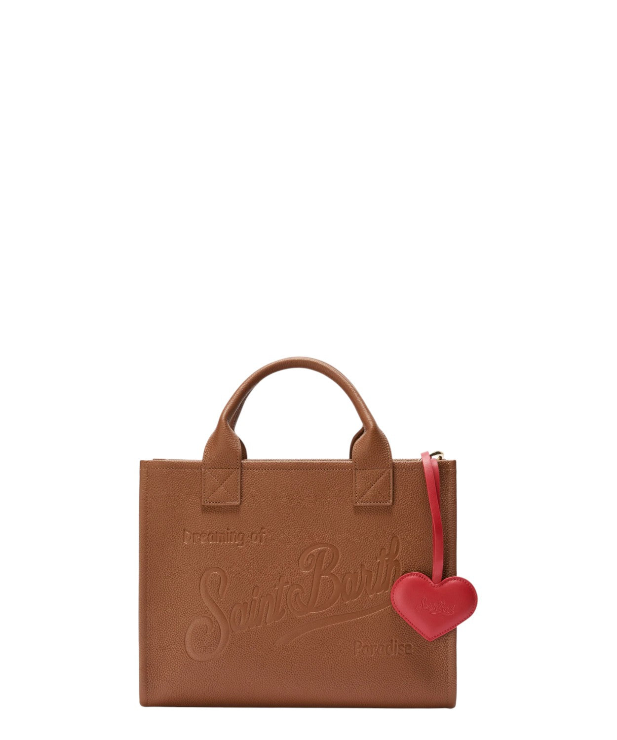 Bag Charm a cuore in pelle rossa con anello logato-Mc2 Saint Barth-Portachiavi-Vittorio Citro Boutique