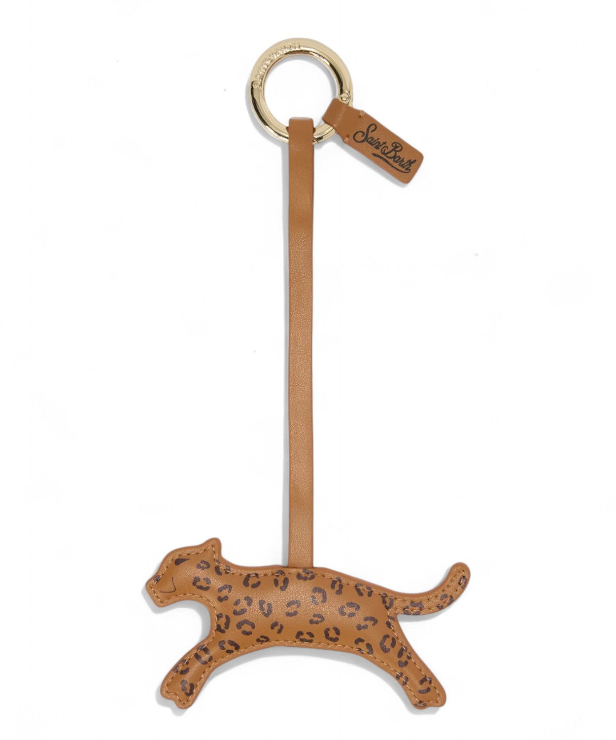 Bag Charm leopardo in pelle con logo-Mc2 Saint Barth-Portachiavi-Vittorio Citro Boutique