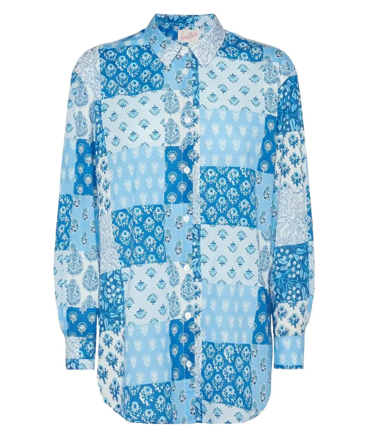 Camicia Brigitte in Cotone Stampa Floreale Blu-Mc2 Saint Barth-Camicie-Vittorio Citro Boutique
