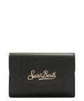Porte-cartes MC2 Saint Barth noir en cuir lisse avec logo