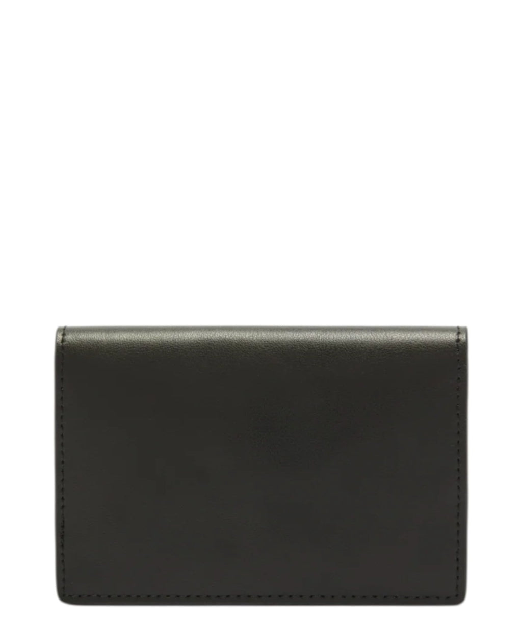 Porte-cartes MC2 Saint Barth noir en cuir lisse avec logo
