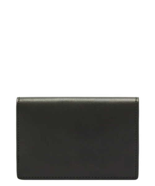 Porte-cartes MC2 Saint Barth noir en cuir lisse avec logo
