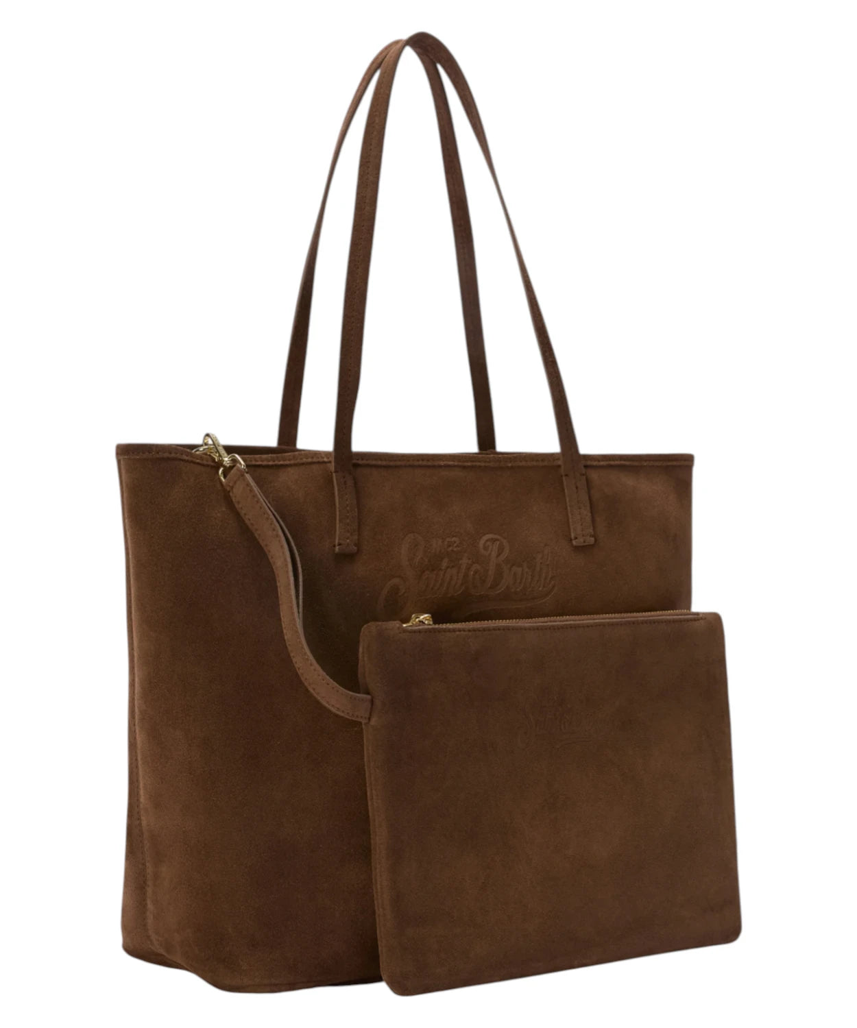 MC2 Saint Barth Borsa City Regular in Suede con Pouch Removibile