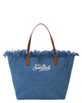 Borsa Denim Blu Donna con Frange e Zip | City Regular
