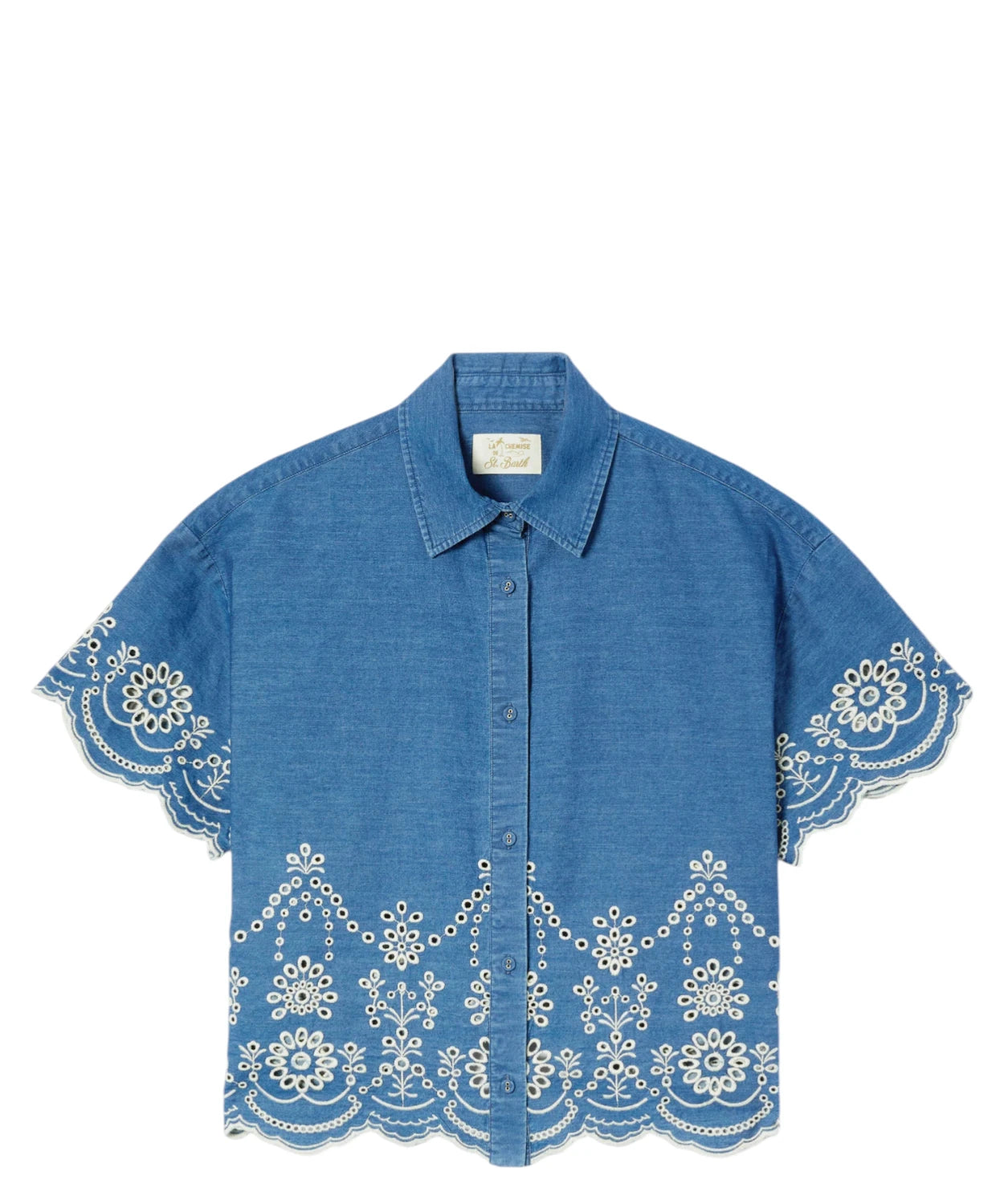 Chemise Femme Clementine en Chambray avec Broderie Florale