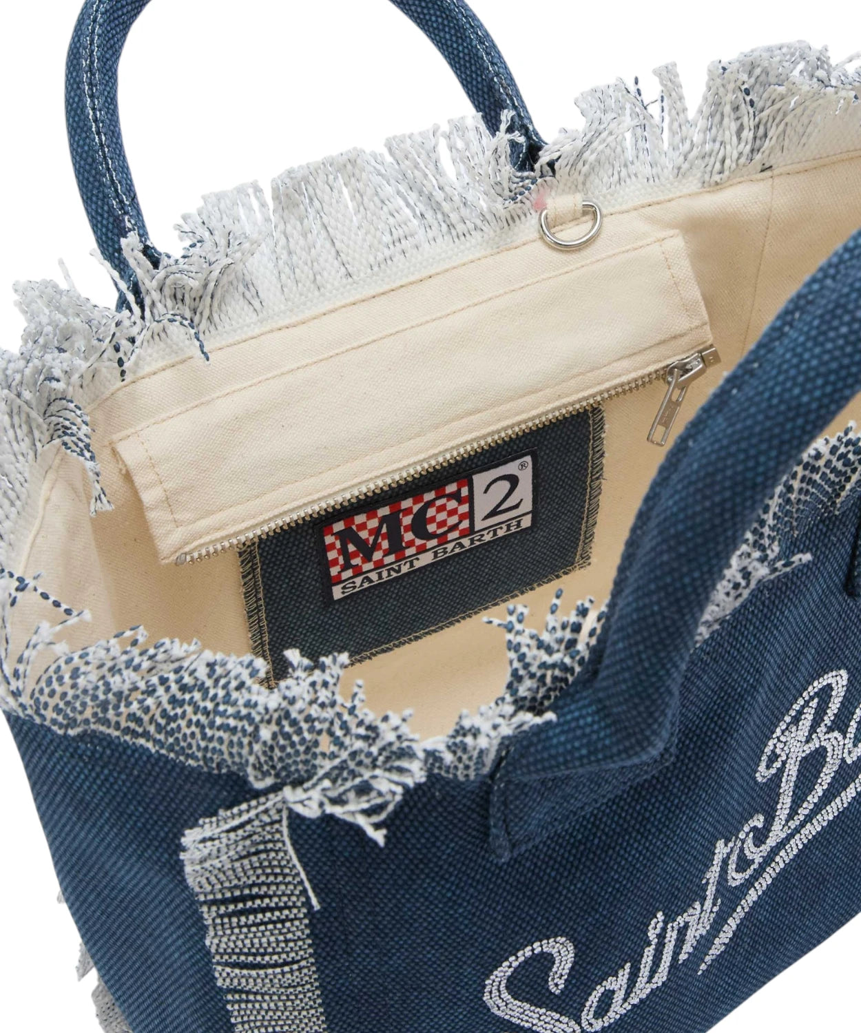 Borsa Vanity Mini in Canvas di MC2 Saint Barth con Logo Strass