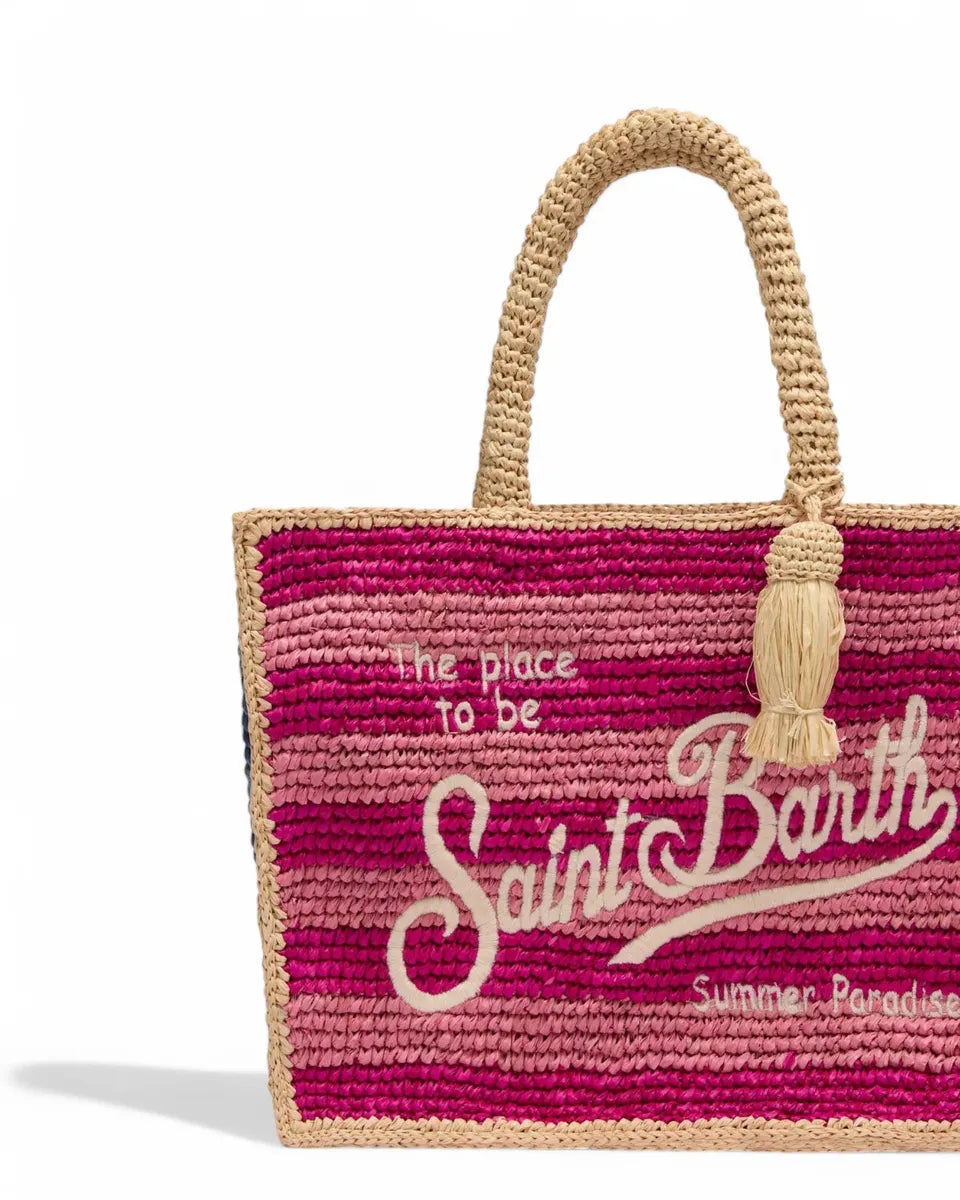 Borsa Colette in Rafia Multicolore con Logo Ricamato-Mc2 Saint Barth-Borse a spalla-Vittorio Citro Boutique