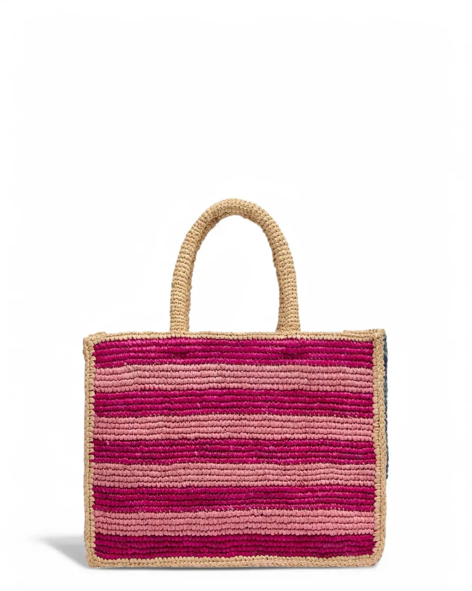 Borsa Colette in Rafia Multicolore con Logo Ricamato-Mc2 Saint Barth-Borse a spalla-Vittorio Citro Boutique