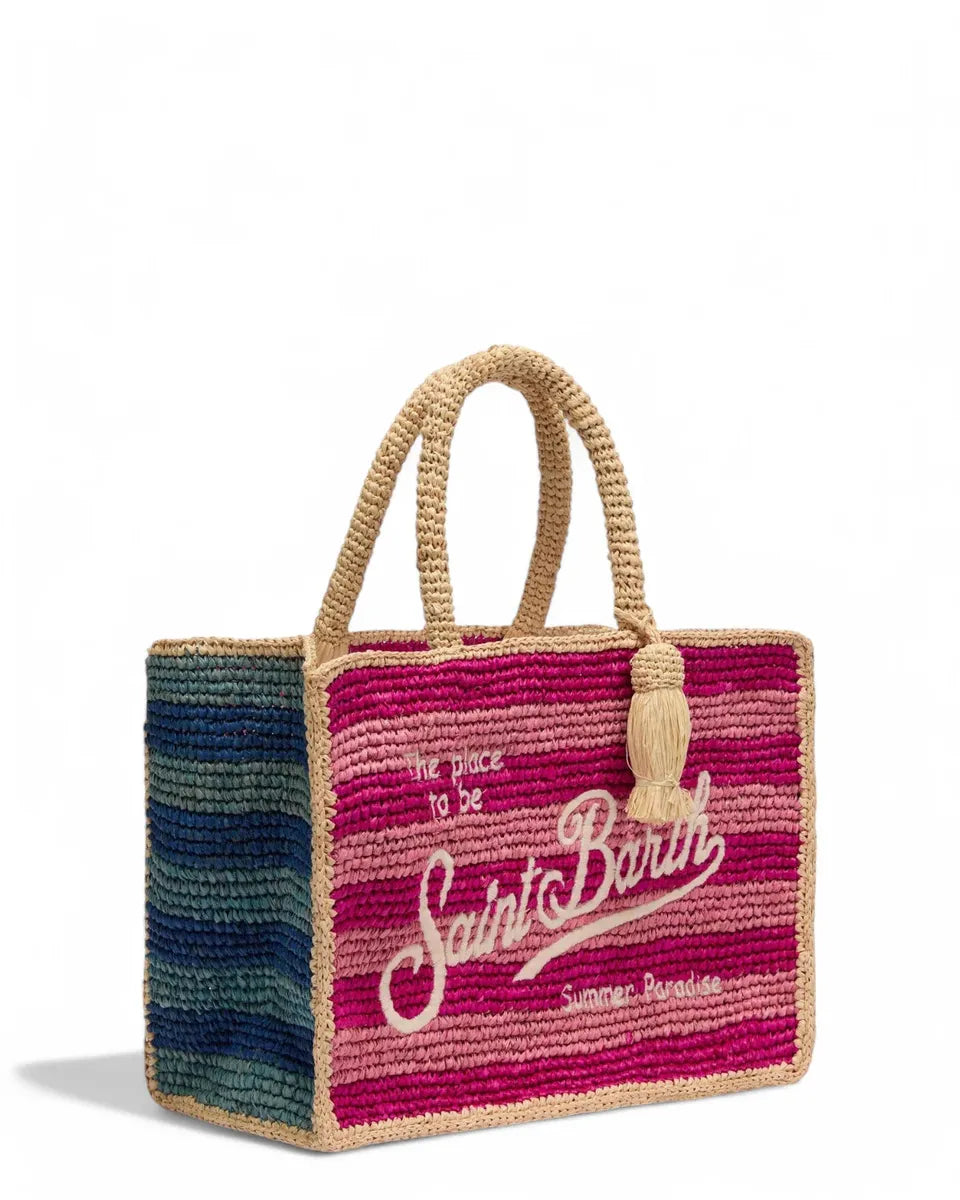 Borsa Colette in Rafia Multicolore con Logo Ricamato-Mc2 Saint Barth-Borse a spalla-Vittorio Citro Boutique
