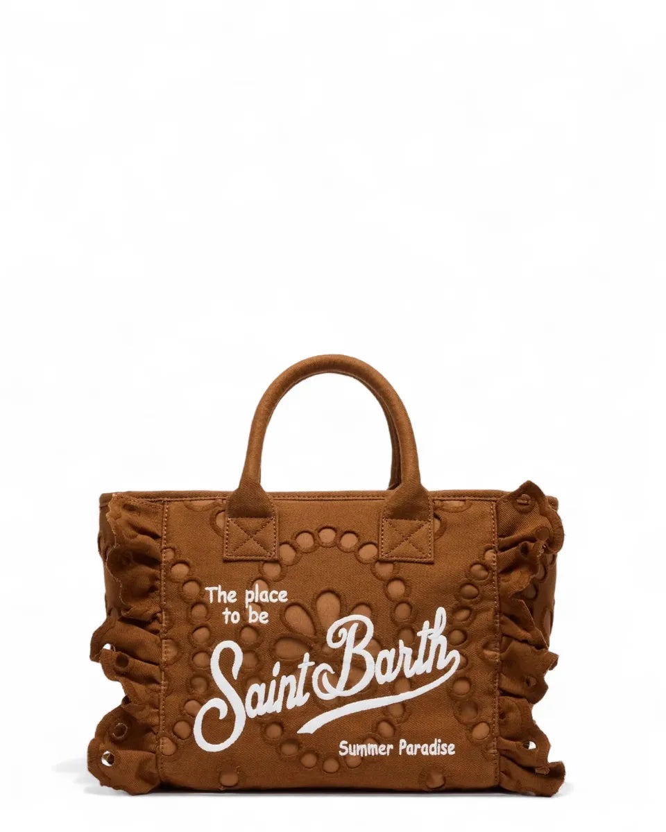 Borsa Colette Volant in pizzo Sangallo con tracolla staccabile-Borse a mano-Mc2 Saint Barth-Vittorio Citro Boutique