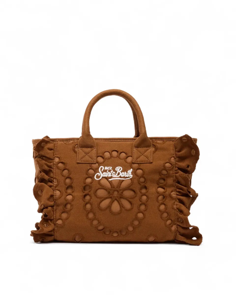 Borsa Colette Volant in pizzo Sangallo con tracolla staccabile-Borse a mano-Mc2 Saint Barth-Vittorio Citro Boutique