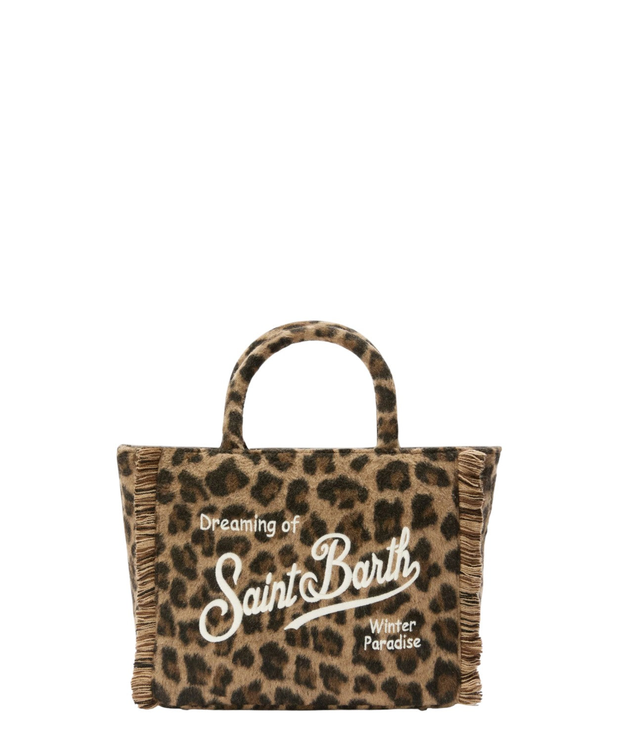 Colette Felt – Borsa a mano in misto lana leopardata con tracolla removibile-Mc2 Saint Barth-Borse a mano-Vittorio Citro Boutique