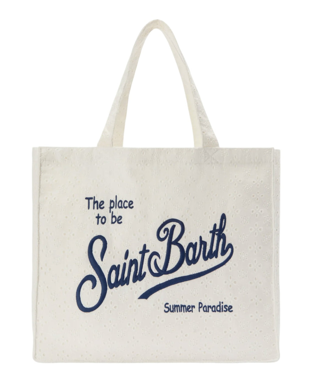 Sac Essential en coton sangallo avec logo contrasté