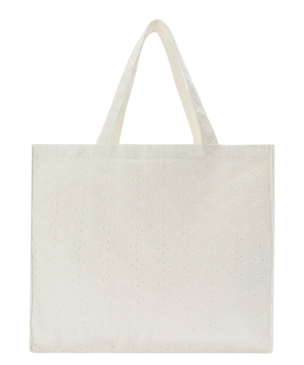Sac Essential en coton sangallo avec logo contrasté