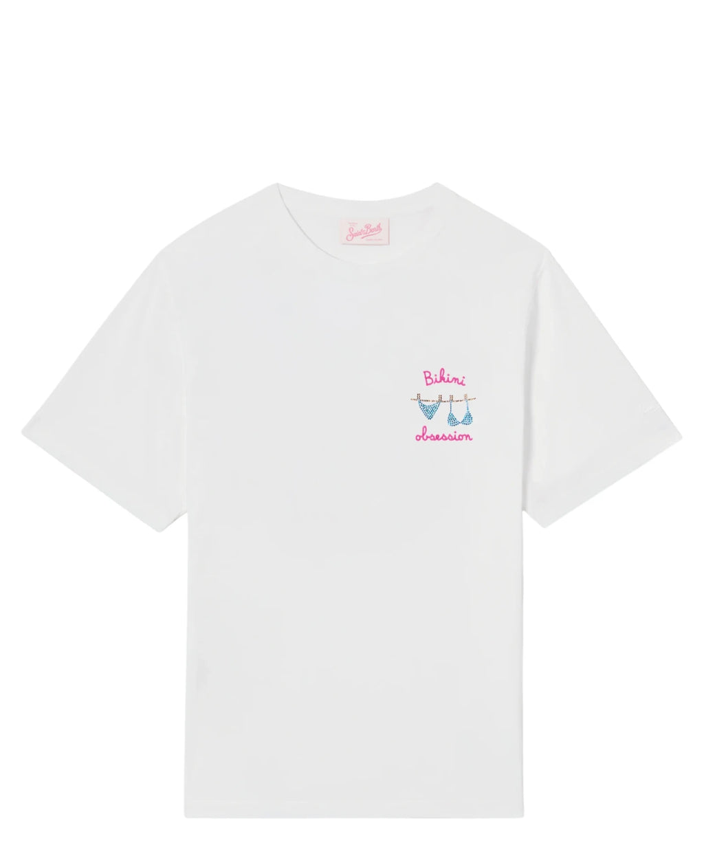 T-shirt Emilie MC2 Saint Barth avec broderie strass Bikini Obsession